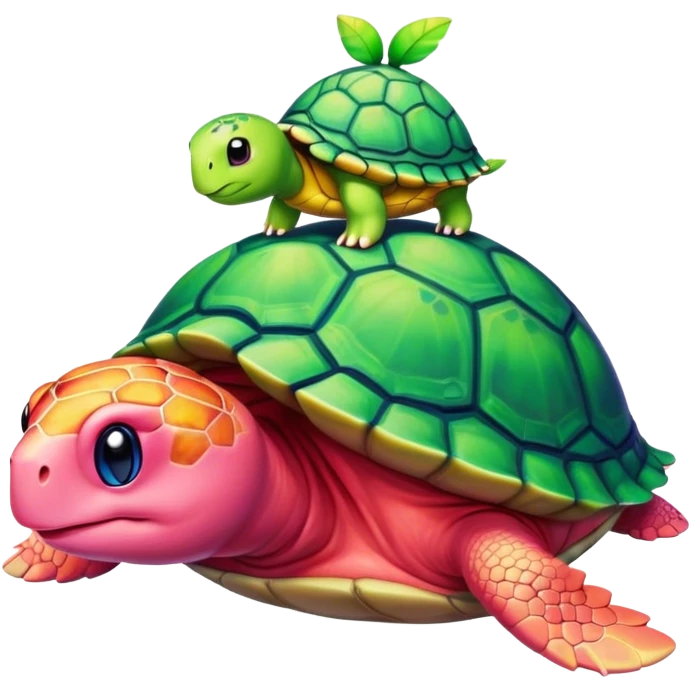 Kirby with a turtle on his head  emoji