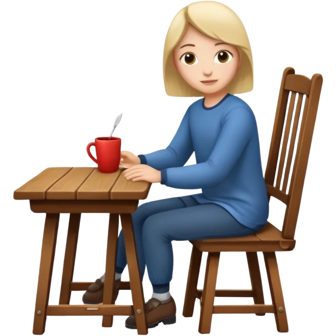 добавь к ним столик и стул  emoji