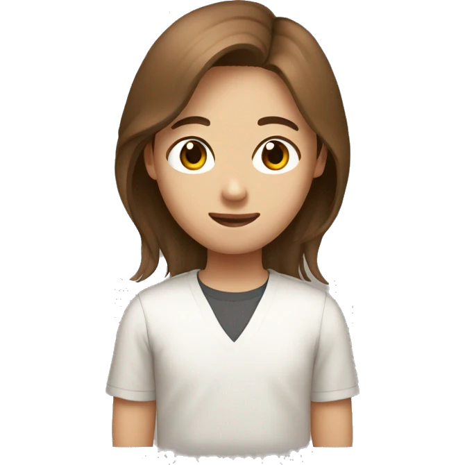 Brown haird asian girl with brown hair white guy emoji