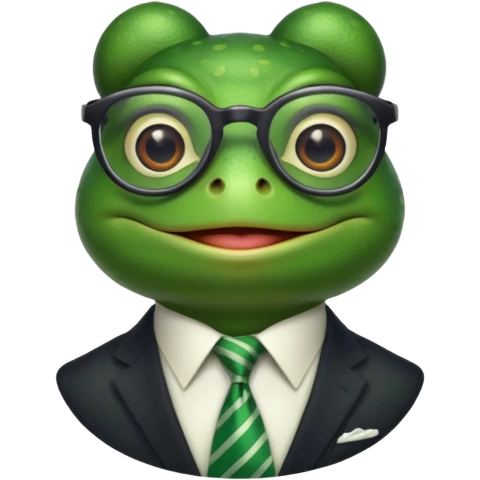 frog with glasses and tie emoji