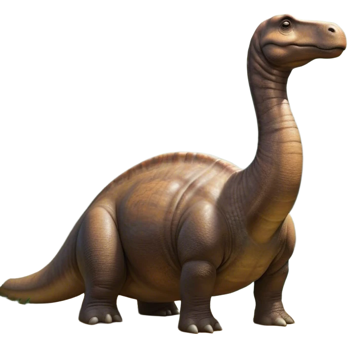 Beautiful and Majestic Brontosaurus Portrait Emoji, Head and body rendered in serene repose with a gentle, confident smile, showcasing its enormous, graceful neck and a massive, textured form with eyes softly closed in tranquil repose, Simplified yet exquisitely endearing features, highly detailed, glowing with a soft, drowsy ancient light, high shine, relaxed and utterly majestic, stylized with an air of timeless prehistoric splendor, soft glowing outline, capturing the essence of a beautiful and majestic Brontosaurus that embodies the serene power of the ancient world! emoji