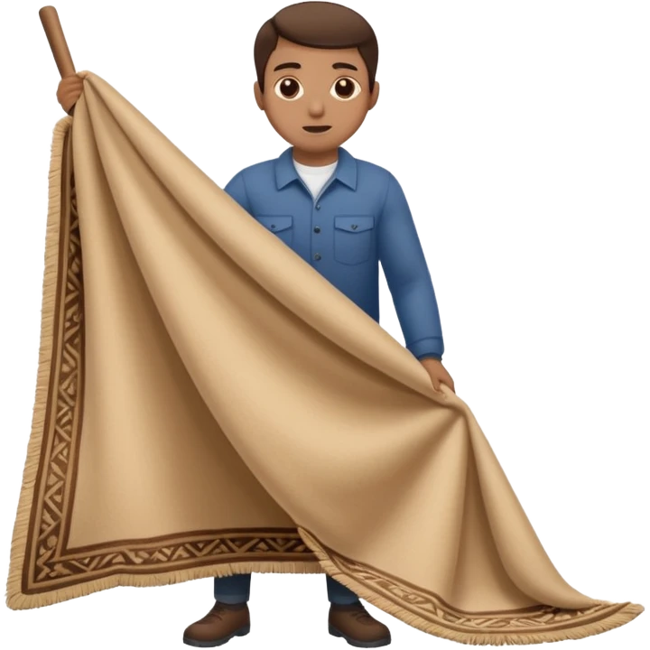 Lifting up a rug and sweeping  stuff under to hide things emoji