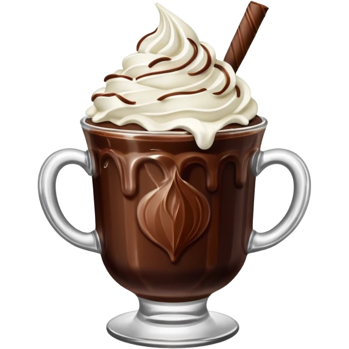 iced chocolate in fancy cup emoji