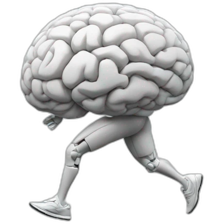 running brain ai, with legs, logo, human body, logo, epured emoji