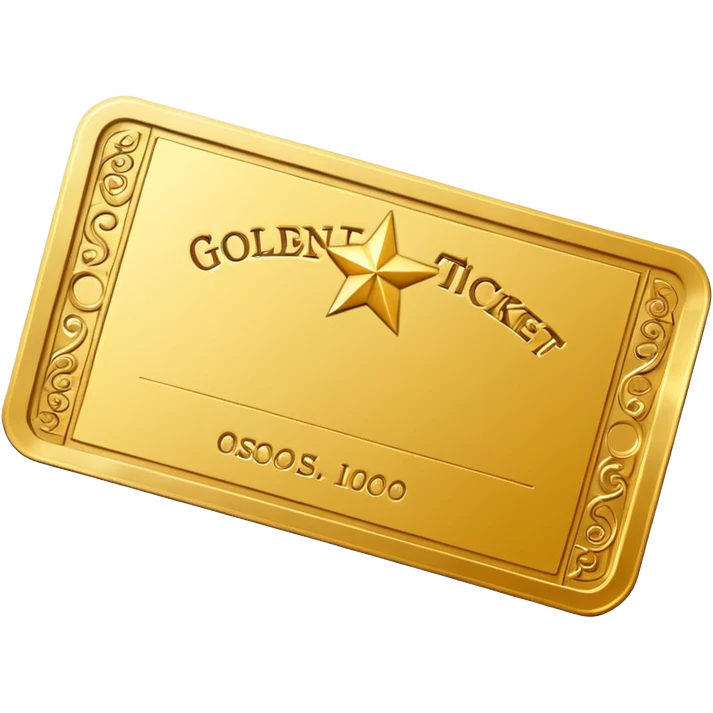 A Golden Ticket with a Star emoji