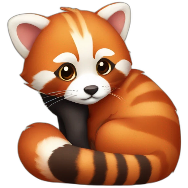 red-panda-cuddling-tabby-cat emoji