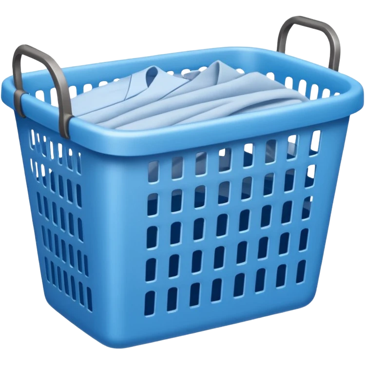 LAUNDRY BASKET WITH FOLDED blue CLOTHES emoji