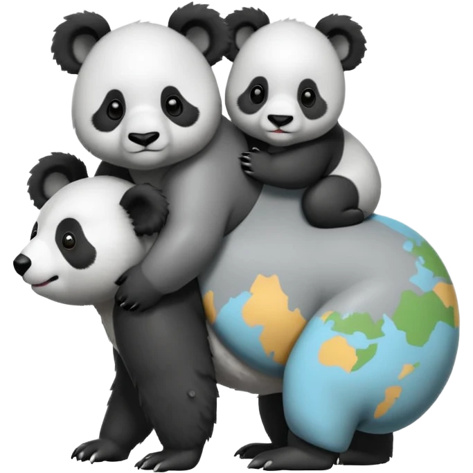 one Small Panda riding one big koala’s back emoji