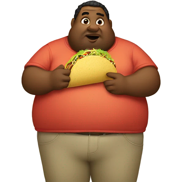 Fat man eating a taco emoji