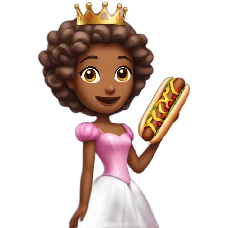 princess with hot dog emoji