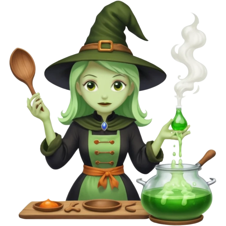 green witch cooking potion emoji