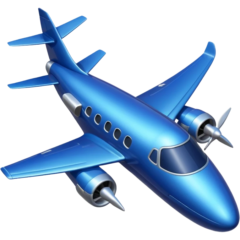 A fully coloured dark blue plane emoji