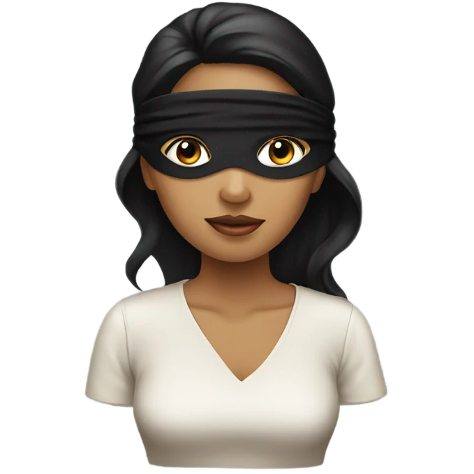 blindfold woman, black hair emoji