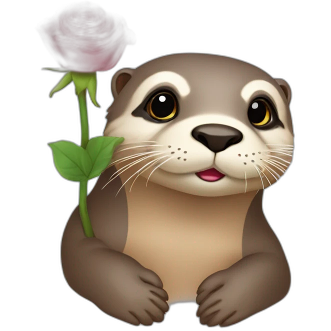 loutre avec une rose emoji
