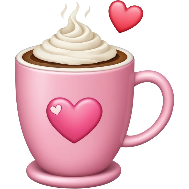 Um café rosa emoji