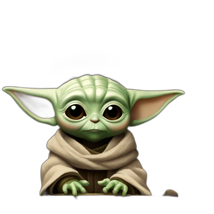 baby yoda sentado en el trono de hierro (game of thrones) emoji
