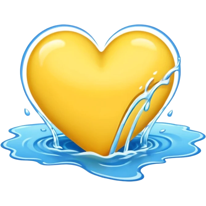 yellow heart with a river emoji
