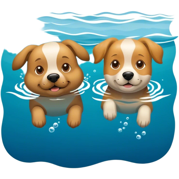 2 dogs swimming in the ocean emoji