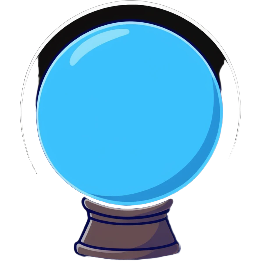 A glowing blue scrying orb with mystical fog inside emoji