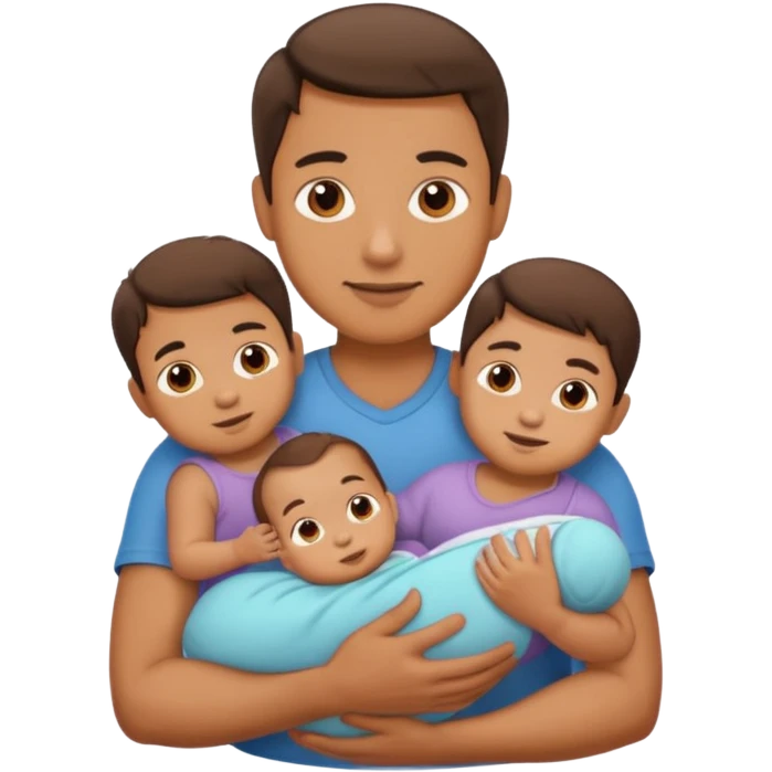 man with three babies emoji