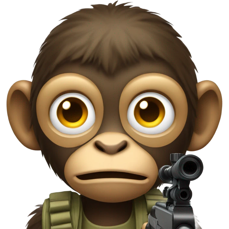 Monkey with sniper  emoji