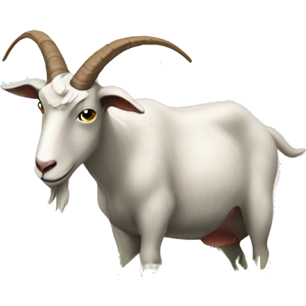 the goat is chewing grass bent over emoji