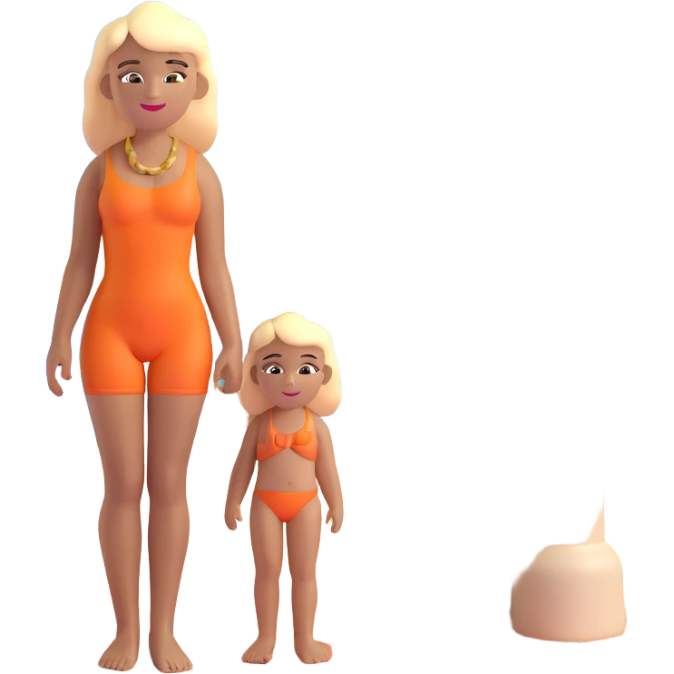blonde woman with straight hair and light brown skin, with the three iconic Atalaia Beach arches in the background (Aracaju-SE, Brazil), middle arch taller with round tops, made of tiles emoji