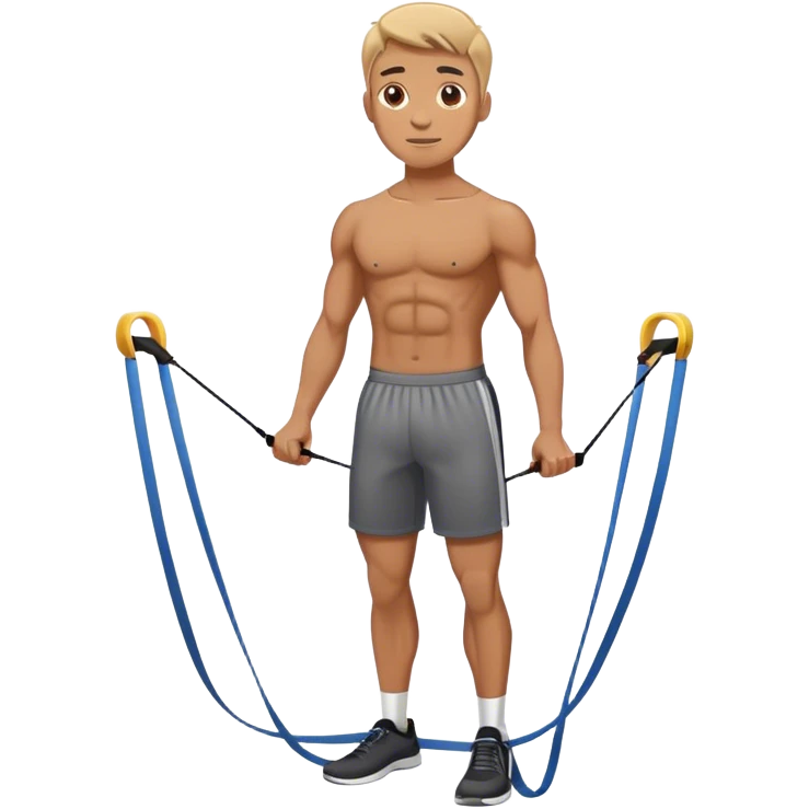 man standing on resistance band emoji