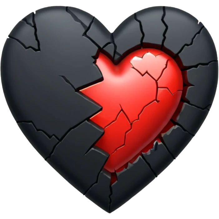 Corazón roto color negro  emoji