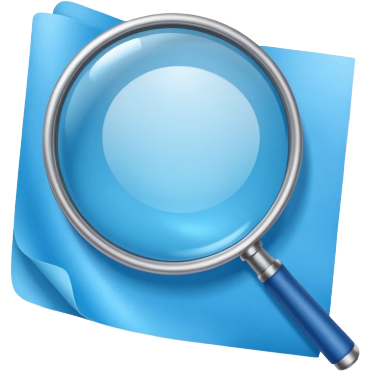  blu foglio lente di ingrandimento emoji