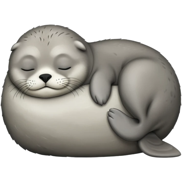Fluffy Sleeping seal  emoji