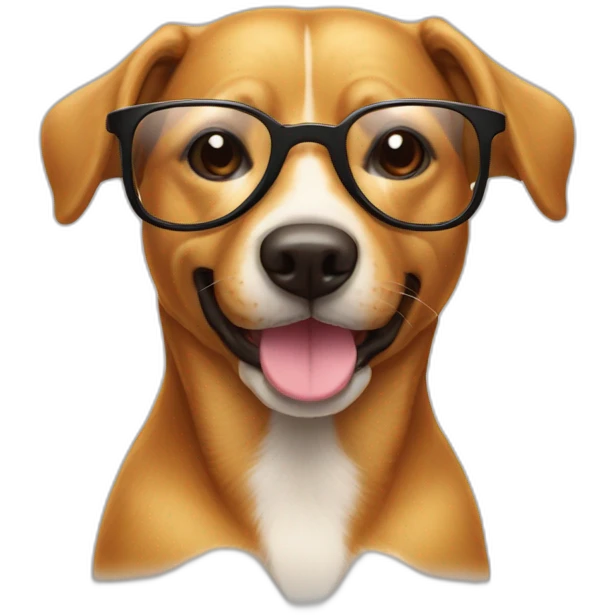 Tête de chien souriant avec lunettes de soleil emoji