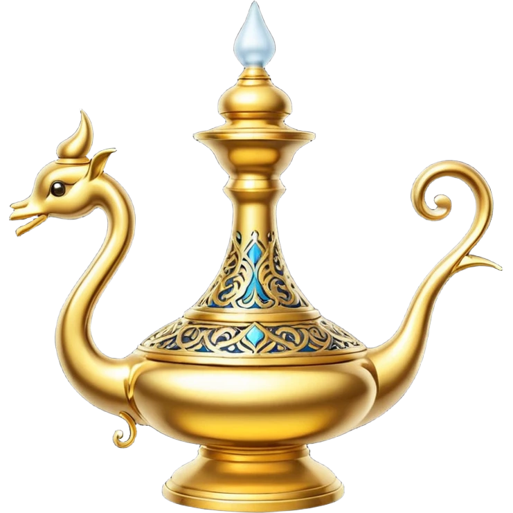 A golden color classic ginie lamp emoji emoji