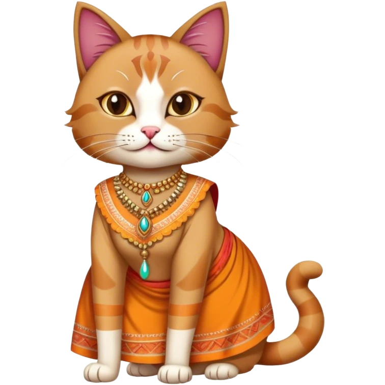 cat with indian dress emoji