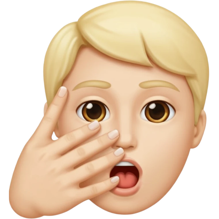 Fingers in a v infront if mouth  emoji