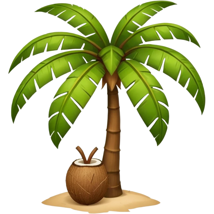 coconut tree with coconuts below emoji