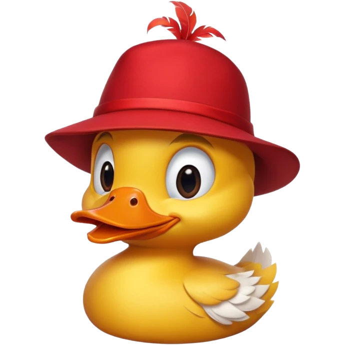carnival duck with red hat emoji