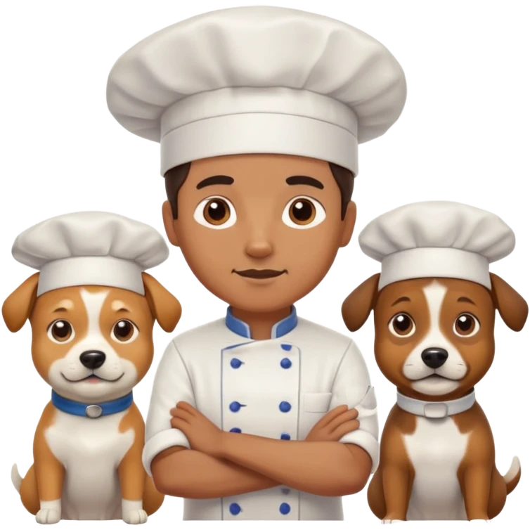 Chef with three dogs emoji