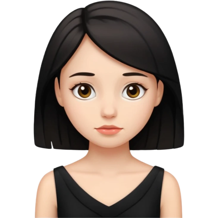 دختر زیبا با لباس مشکی کمی خسته و امیدوار  emoji