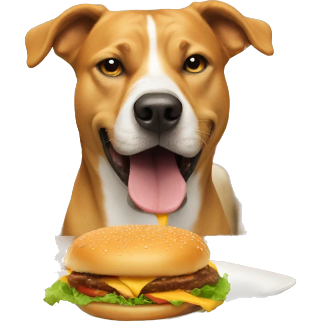 dog eating a burger emoji