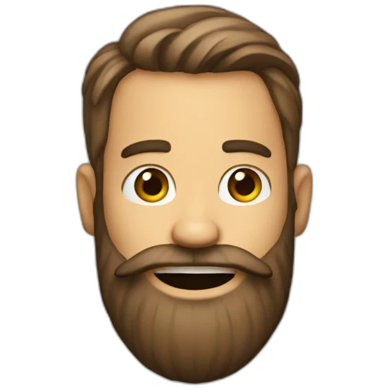 bearded man saying hi emoji