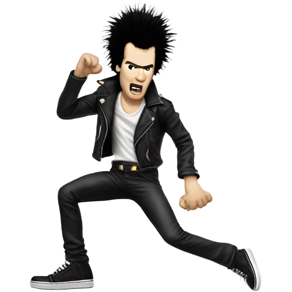 Sid Vicious kicking emoji