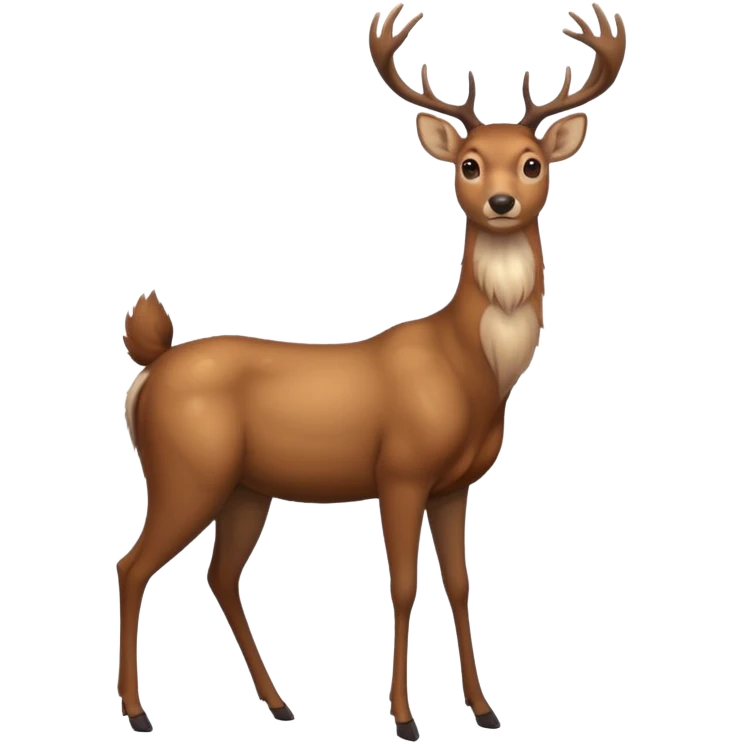 a deer standing on 2 lefs emoji