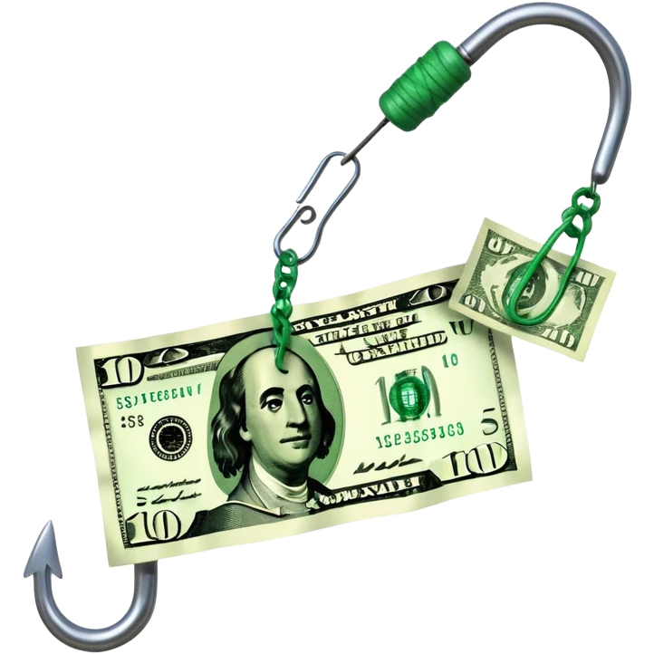  крючок от удочки зачепил доллар emoji