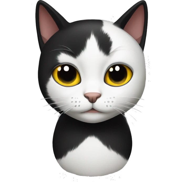black cat with white only on chest emoji