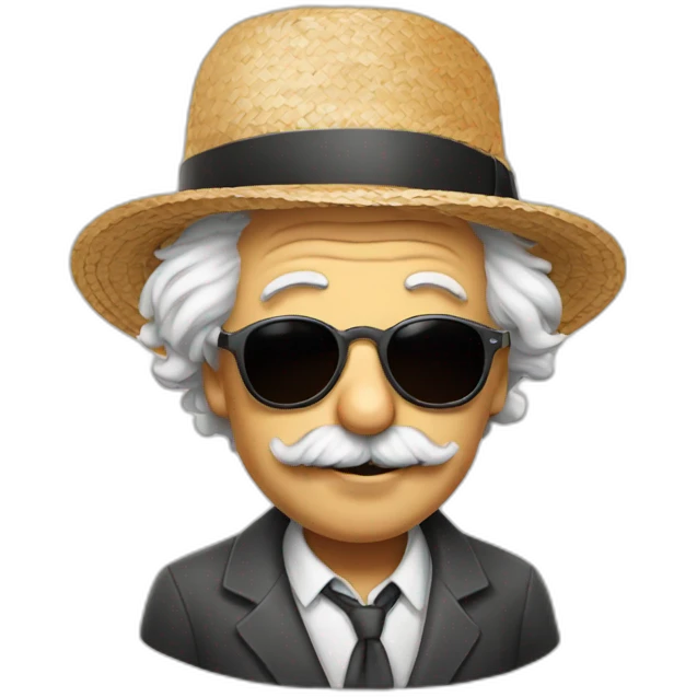 albert einstein in a straw hat and sunglasses emoji