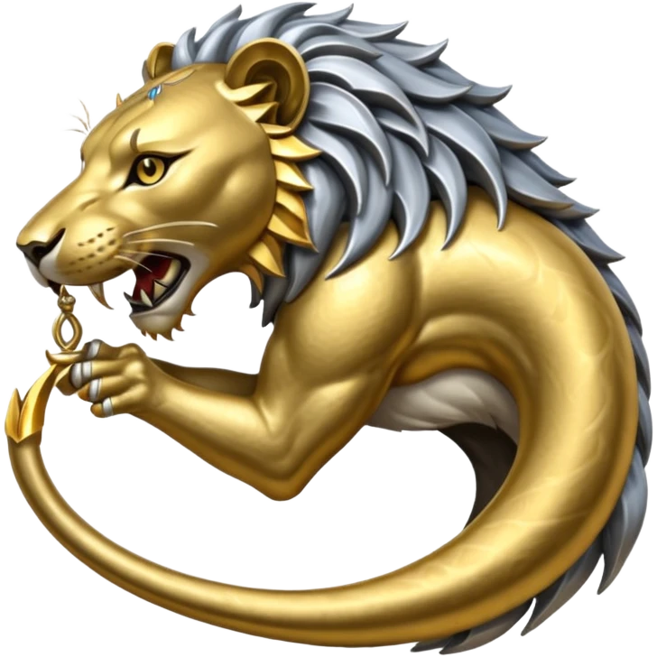 Silver Elder Scrolls Online Lion eating its tail Ouroboro emoji