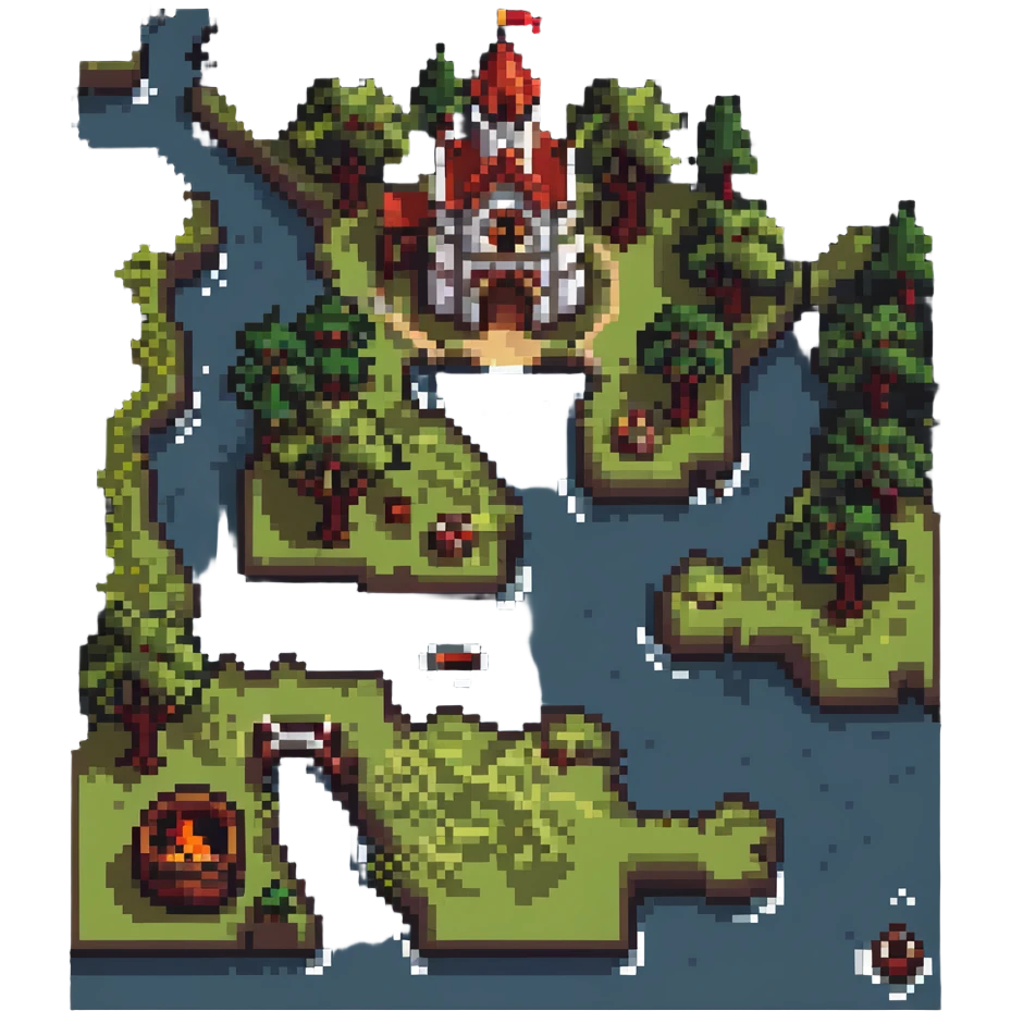 Medieval quest map with X marks the spot emoji