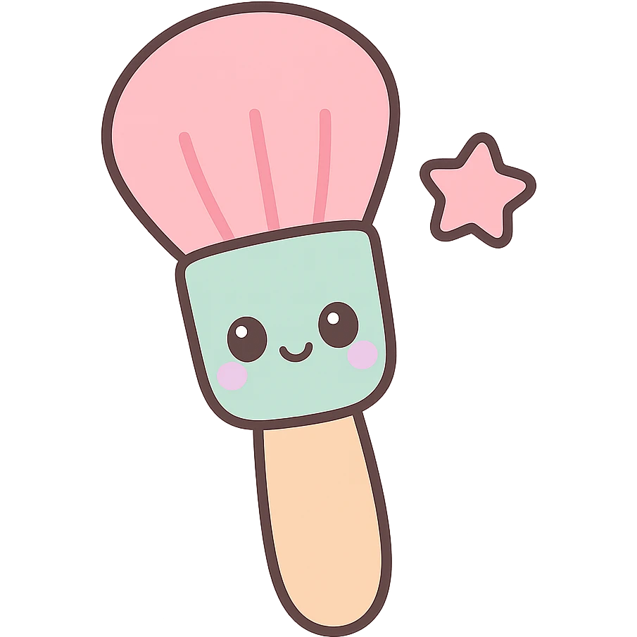 makeup brush, kawaii style emoji