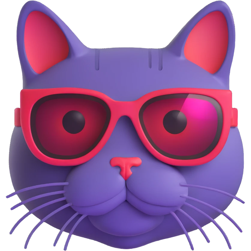 cool cat with laser glasses emoji